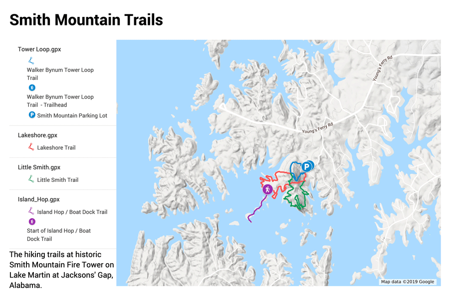 Smith Mountain Trail Hiking Map