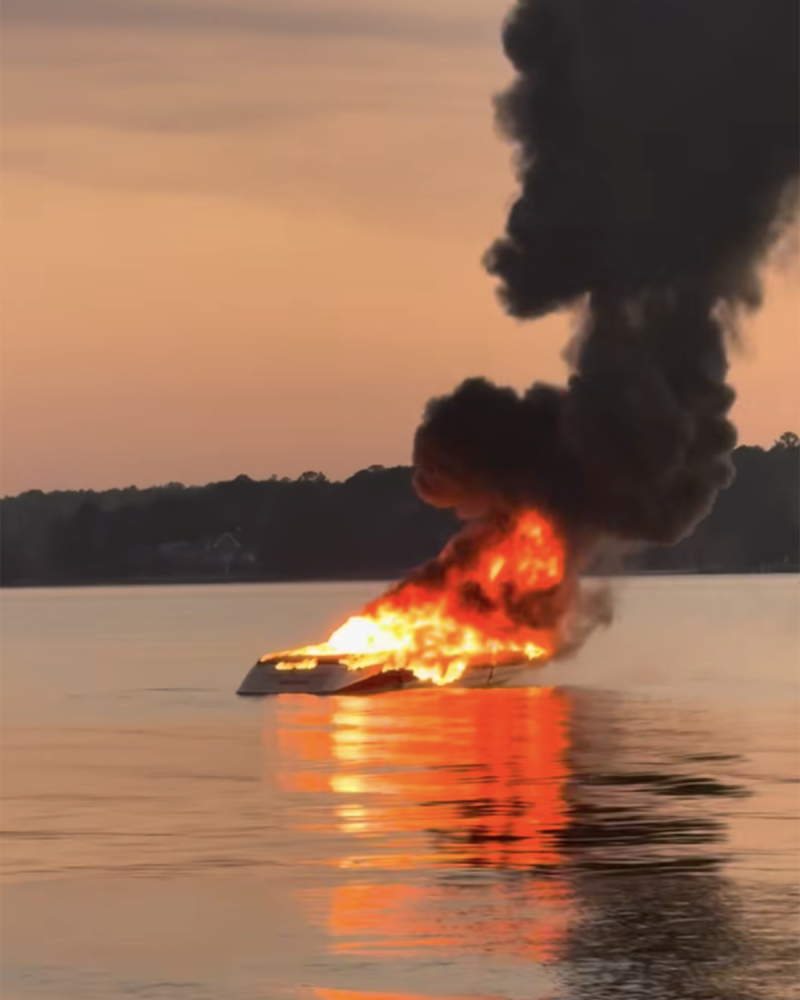 Boat Fire Lake Martin